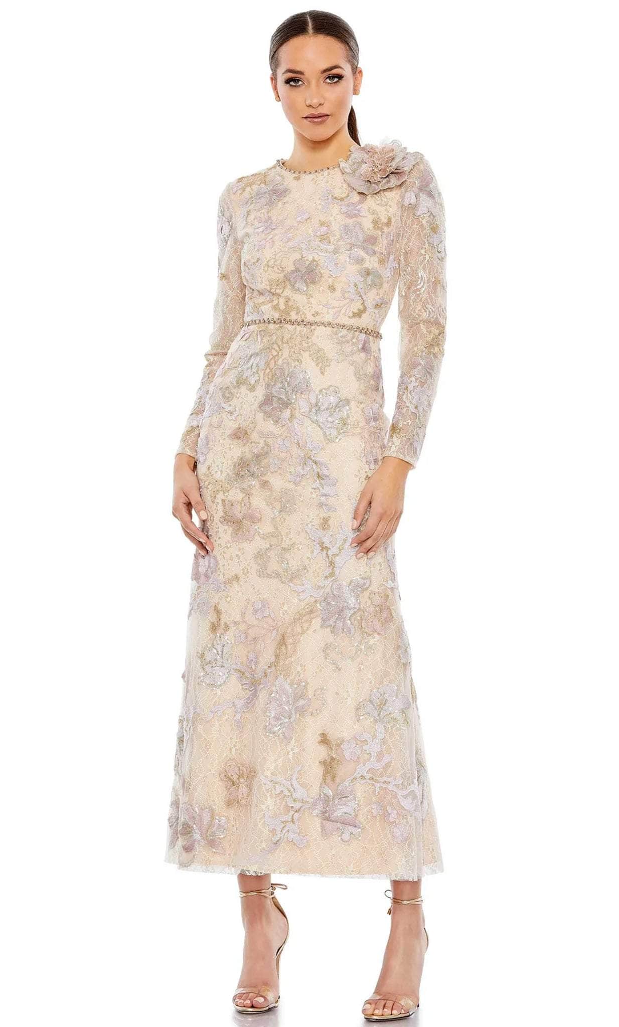 high neck embellished maxi dress Sulliana | Powder BLUE Satin High-Neck Maxi Dress With Embellished Detail And Cape Sleeves