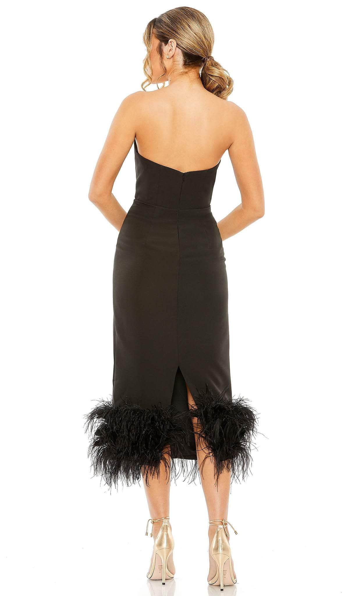 feather trim asymmetric dress mac duggal Mac Duggal Feather Trim Asymmetric Dress