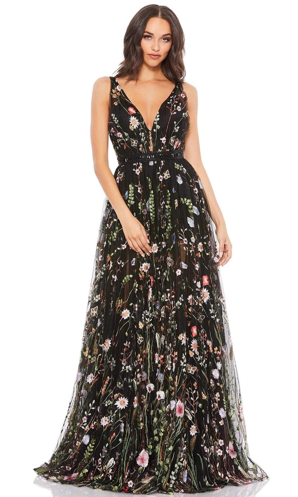 Mac Duggal - 70132 Floral Embroidered A-Line Gown Couture Candy Mac Duggal - 70132 Floral Embroidered A-Line Gown Couture Candy