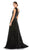Mac Duggal - 12413 A-line V Neck Mysterious Gown Evening Dresses