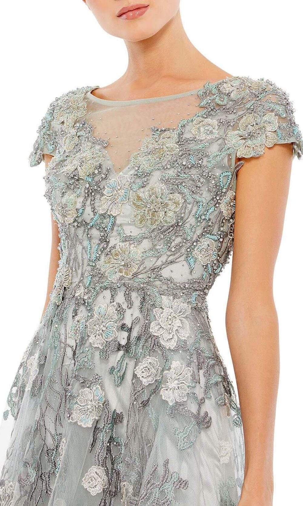Mac Duggal - 20294 Modest Floral Mother of the Bride A-line Dress Couture Candy Mac Duggal - 20294 Modest Floral Mother of the Bride A-line Dress Couture Candy