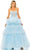 Mac Duggal 20572 - Strapless Ruffle Trim Ballgown Special Occasion Dress 2 / Ice Blue