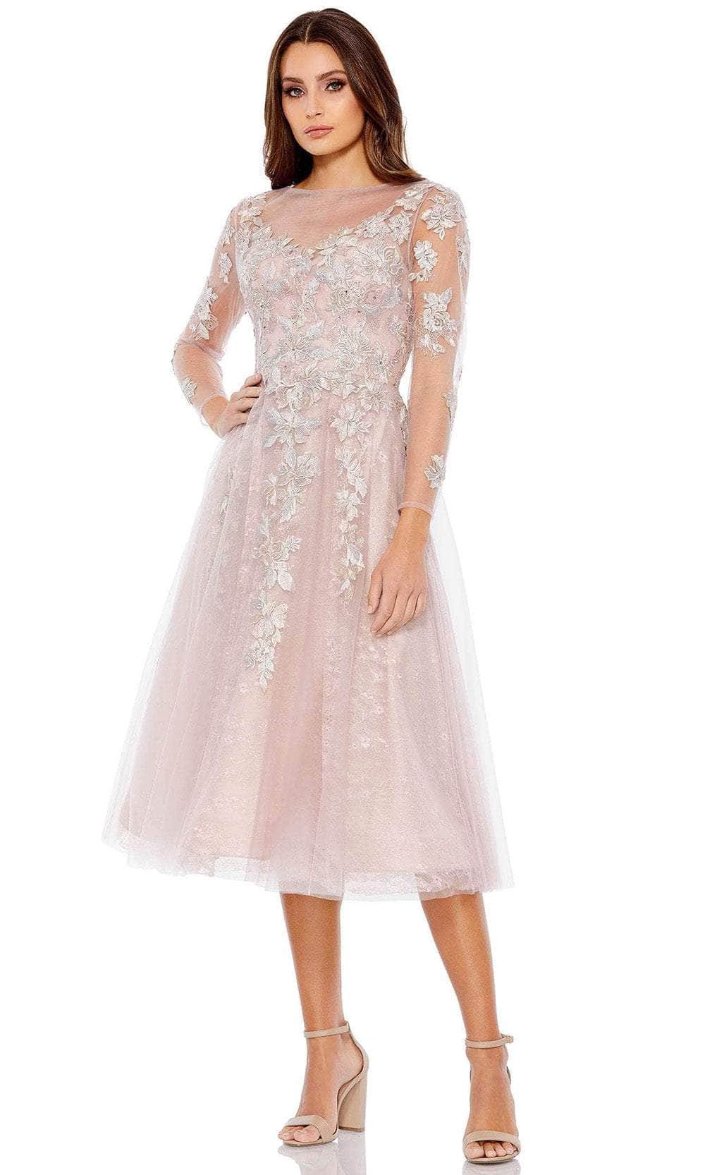 Mac Duggal 30681 - Bateau Floral Embroidery Cocktail Dress Mac Duggal 30681 - Bateau Floral Embroidery Cocktail Dress