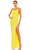 Mac Duggal 42002 - Scoop Neck Beaded Slit Prom Dress Prom Dresses 0 / Yellow