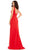 Mac Duggal - 49454 Deep V Neck Dress With Bow Evening Dresses