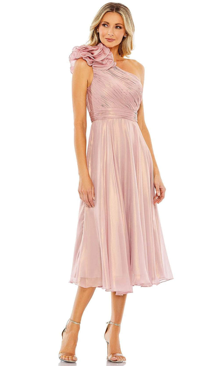 Mac Duggal 49661 - Floral Appliqued Formal Dress Cocktail Dresses 0 / Rose