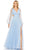 Mac Duggal 50662 - V-Neck Cutout Waist Evening Gown Evening Dresses 0 / Ice Blue