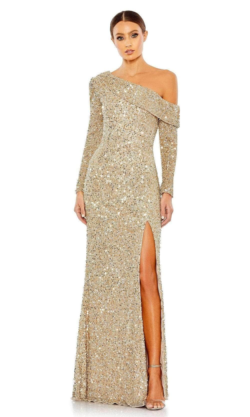 Mac Duggal - 5449 Long Sleeve Sequined Sheath Gown Couture Candy Mac Duggal - 5449 Long Sleeve Sequined Sheath Gown Couture Candy