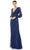 Mac Duggal 5501 - Long Sleeve Sequin Evening Gown Special Occasion Dress 2 / Midnight