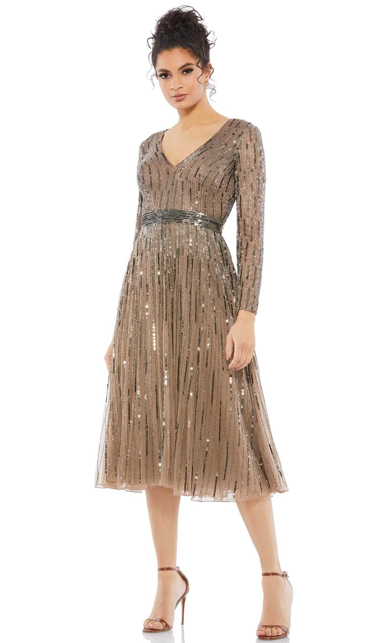Mac Duggal 5528 - Tea Length Sequin Cocktail Dress Couture Candy Mac Duggal 5528 - Tea Length Sequin Cocktail Dress Couture Candy