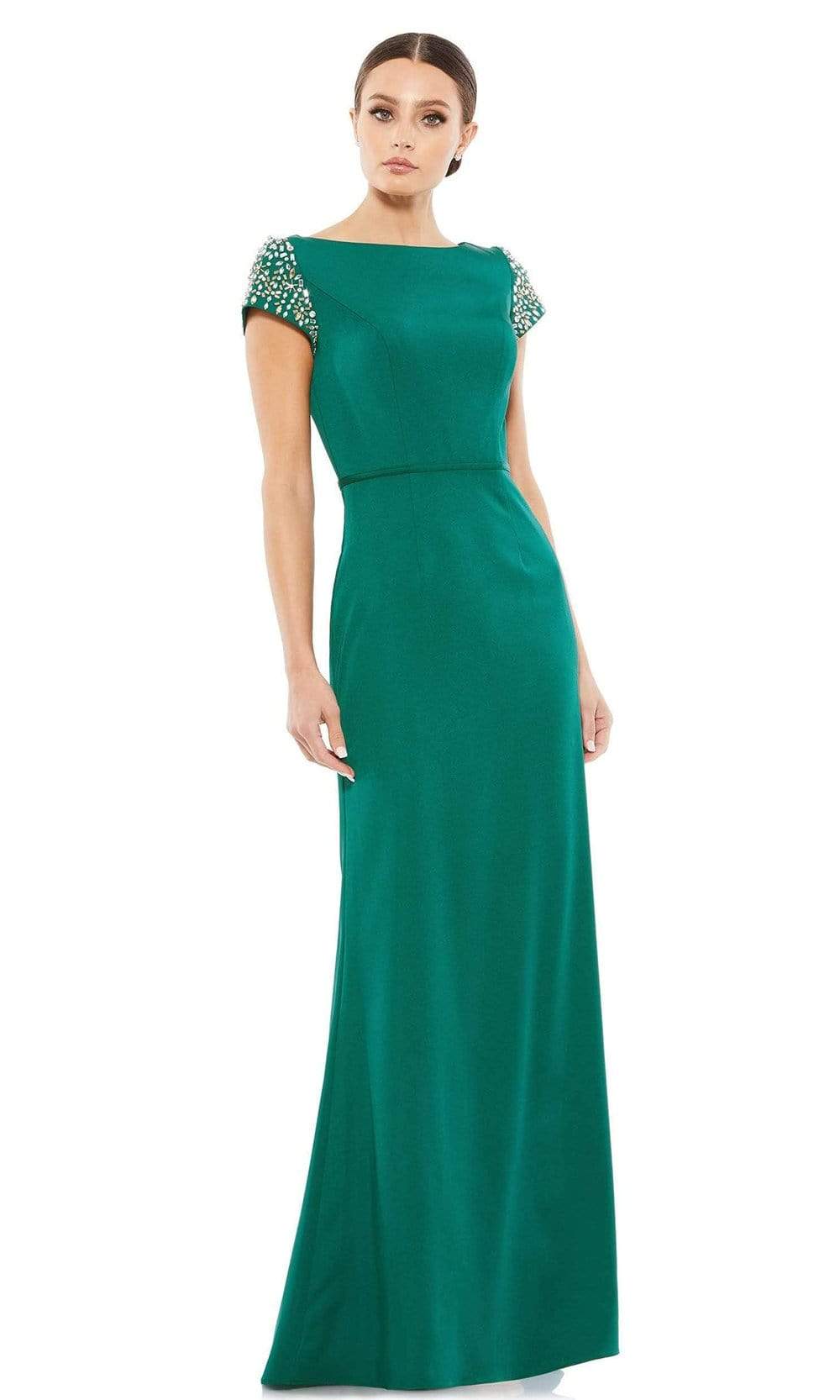 Mac Duggal - 55718 Bateau Beaded Sleeve Formal Gown Couture Candy Mac Duggal - 55718 Bateau Beaded Sleeve Formal Gown Couture Candy