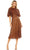 Mac Duggal 5577 - Cape Embellished Knee-Length Dress Cocktail Dresses 0 / Copper