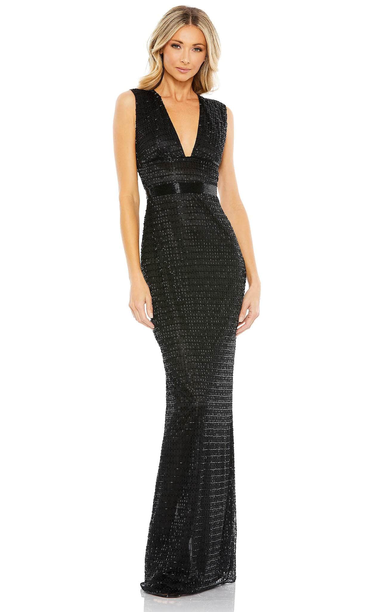 Mac Duggal 5625 - Bugle Beaded Plunging Evening Gown Couture Candy Mac Duggal 5625 - Bugle Beaded Plunging Evening Gown Couture Candy