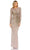 Mac Duggal 5641 - Long Sleeve Embellished Evening Dress Special Occasion Dress 0 / Mocha