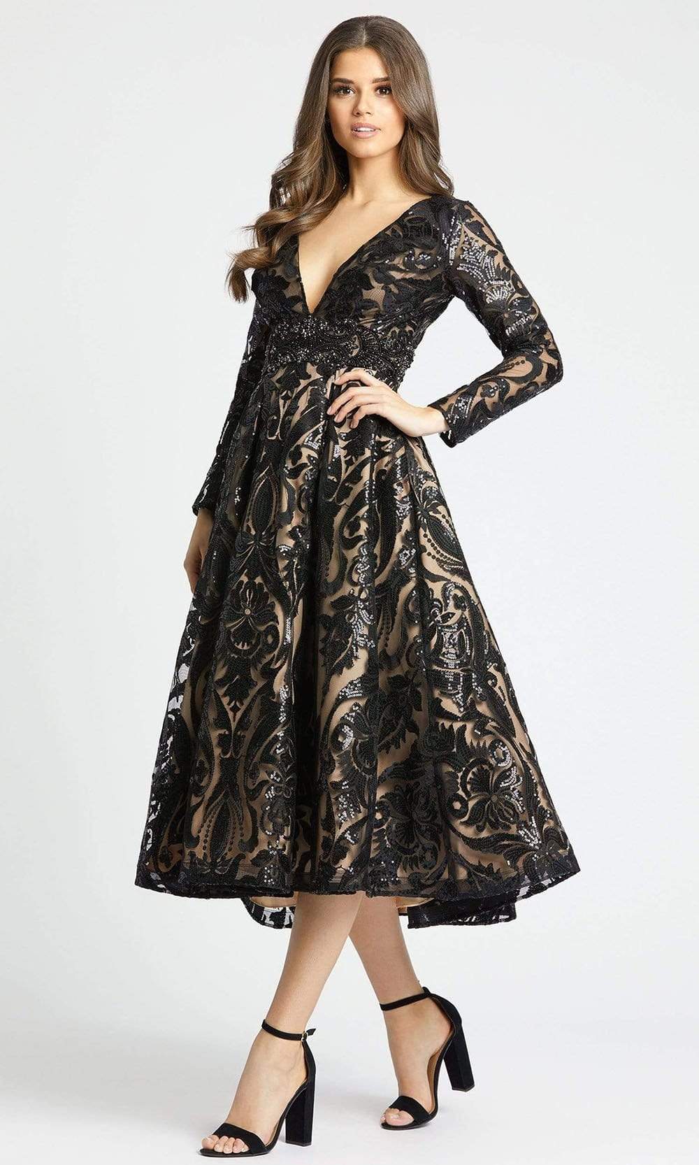 Mac Duggal - 67529 Long Sleeve Embellished Empire Dress Mac Duggal - 67529 Long Sleeve Embellished Empire Dress