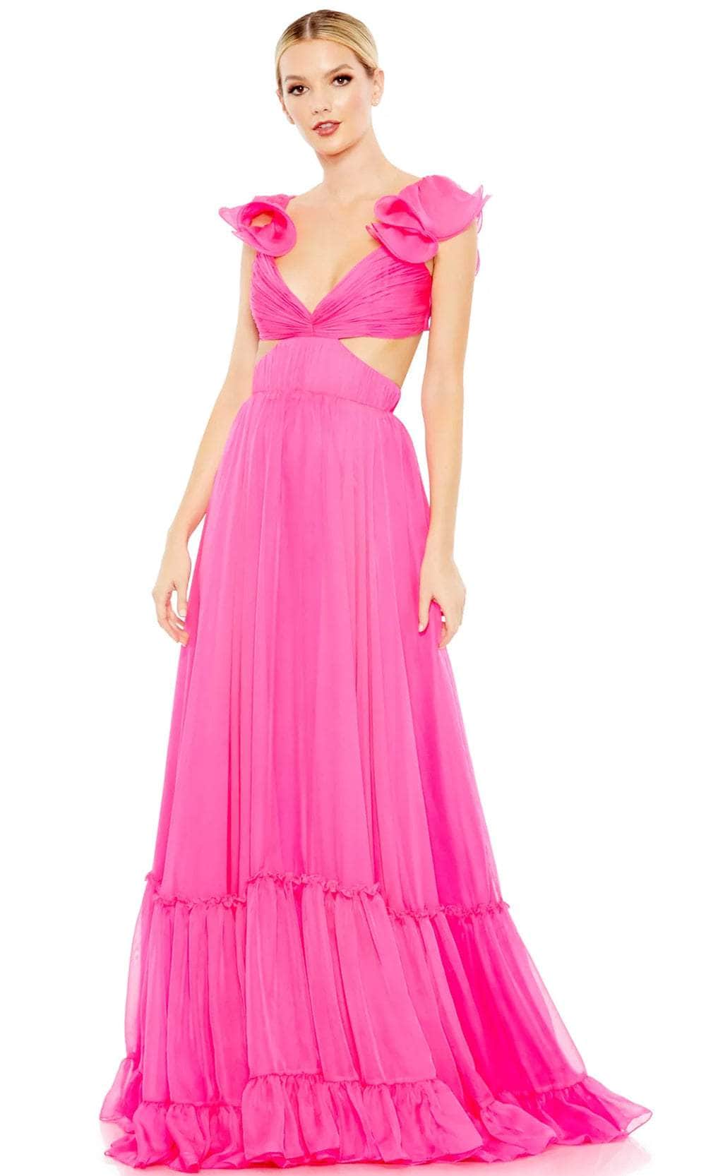 Mac Duggal 70254 - Ruffled Cap Sleeve A-Line Prom Dress Couture Candy Mac Duggal 70254 - Ruffled Cap Sleeve A-Line Prom Dress Couture Candy