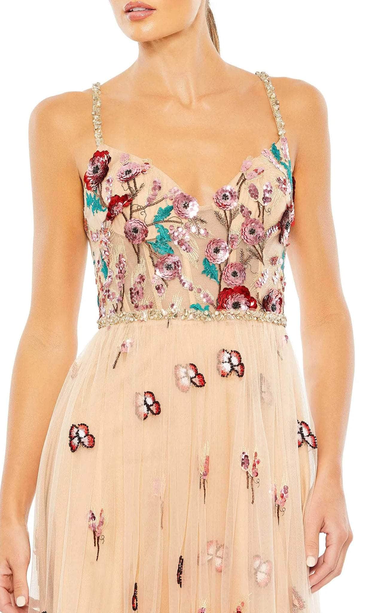 Mac Duggal 68110 - A-line Floral and Butterfly Detailed Gown Couture Candy Mac Duggal 68110 - A-line Floral and Butterfly Detailed Gown Couture Candy