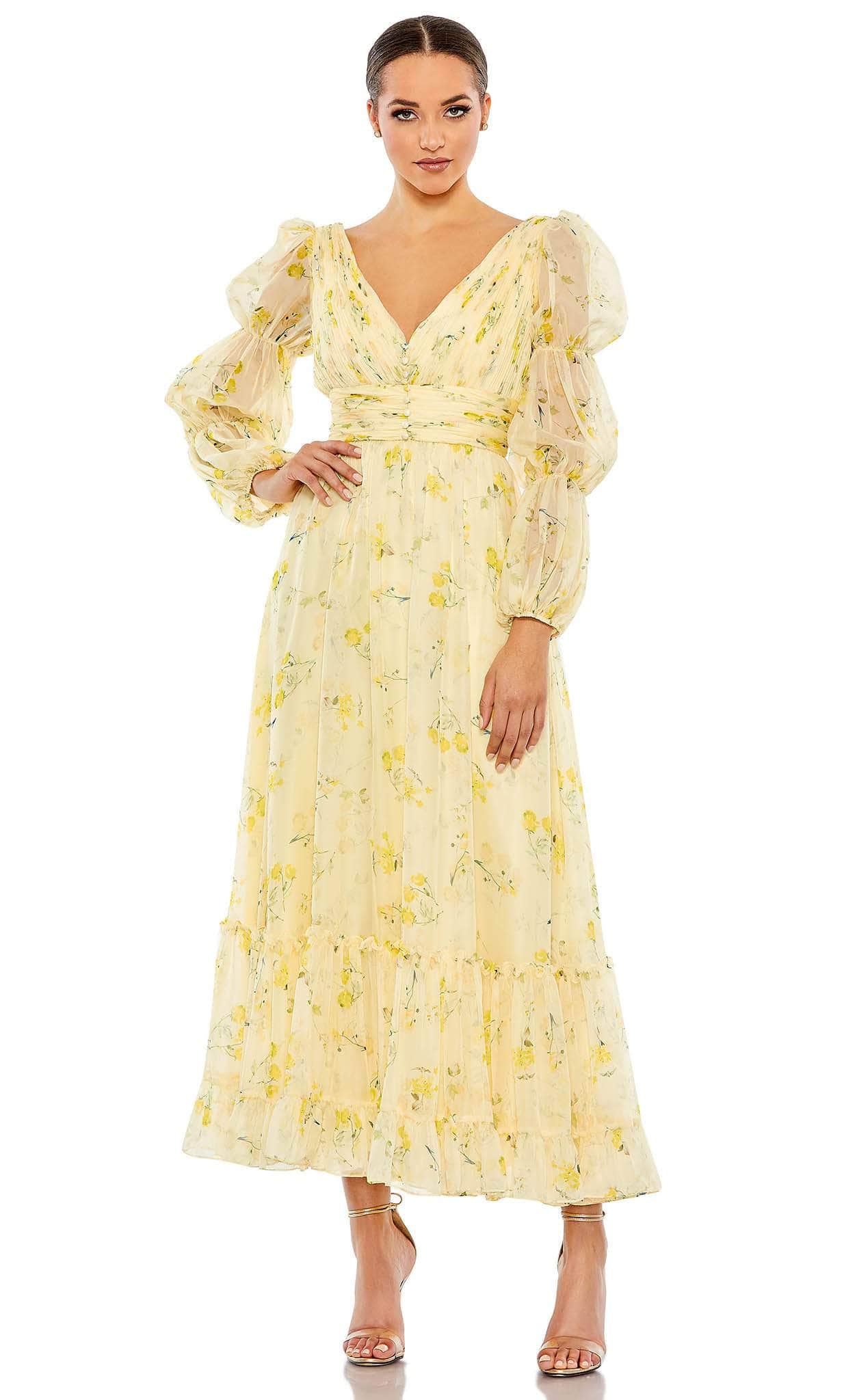 Mac Duggal 68246 - Tiered Puff Sleeve Evening Dress  Couture Candy