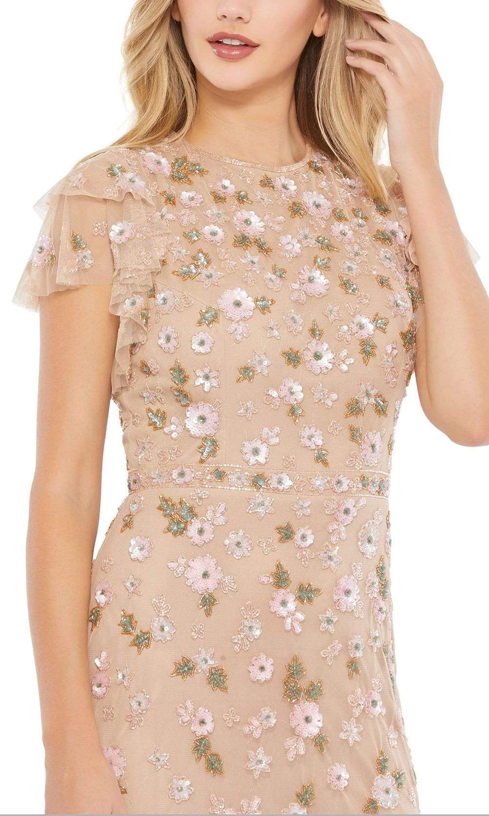 Mac Duggal - 9086 Floral Beaded Column Dress Mac Duggal - 9086 Floral Beaded Column Dress