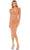 Mac Duggal 93674 - Long Sleeve V-Neck Knee-Length Dress Cocktail Dresses 0 / Copper
