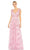 Mac Duggal - 93692 Deep V-Neck Floral Appliqued Gown Evening Dresses 0 / Candy Pink