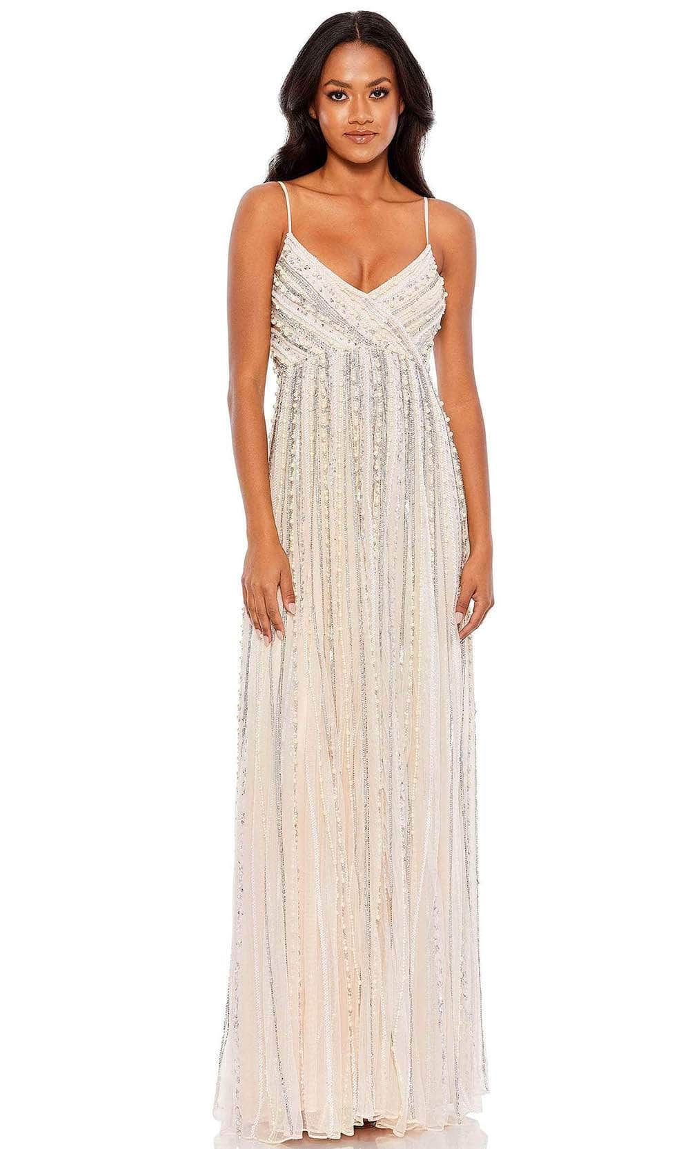 mac duggal white sequin dress Women's Sequined One Shoulder Evening Gown