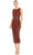 Mac Duggal 93758 - Geometric Beaded Formal Dress Cocktail Dresses 0 / Brick