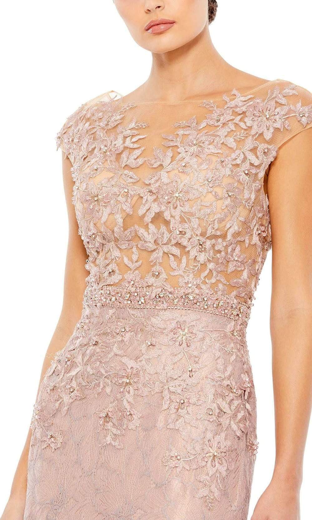 Mac Duggal Women's Beaded Lace Gown - Mocha - Size 6 Mac Duggal Women's Beaded Lace Gown - Mocha - Size 6