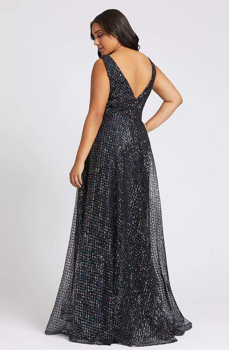 Mac Duggal Fabulouss - 77558F Sequined Plunging V-Neck Sheath Gown main image 0