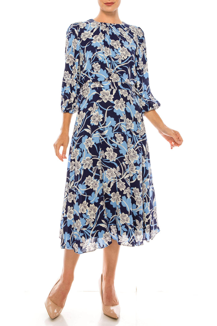 Maggy London G4785M - Long Sleeve Floral Day Dress Special Occasion Dress