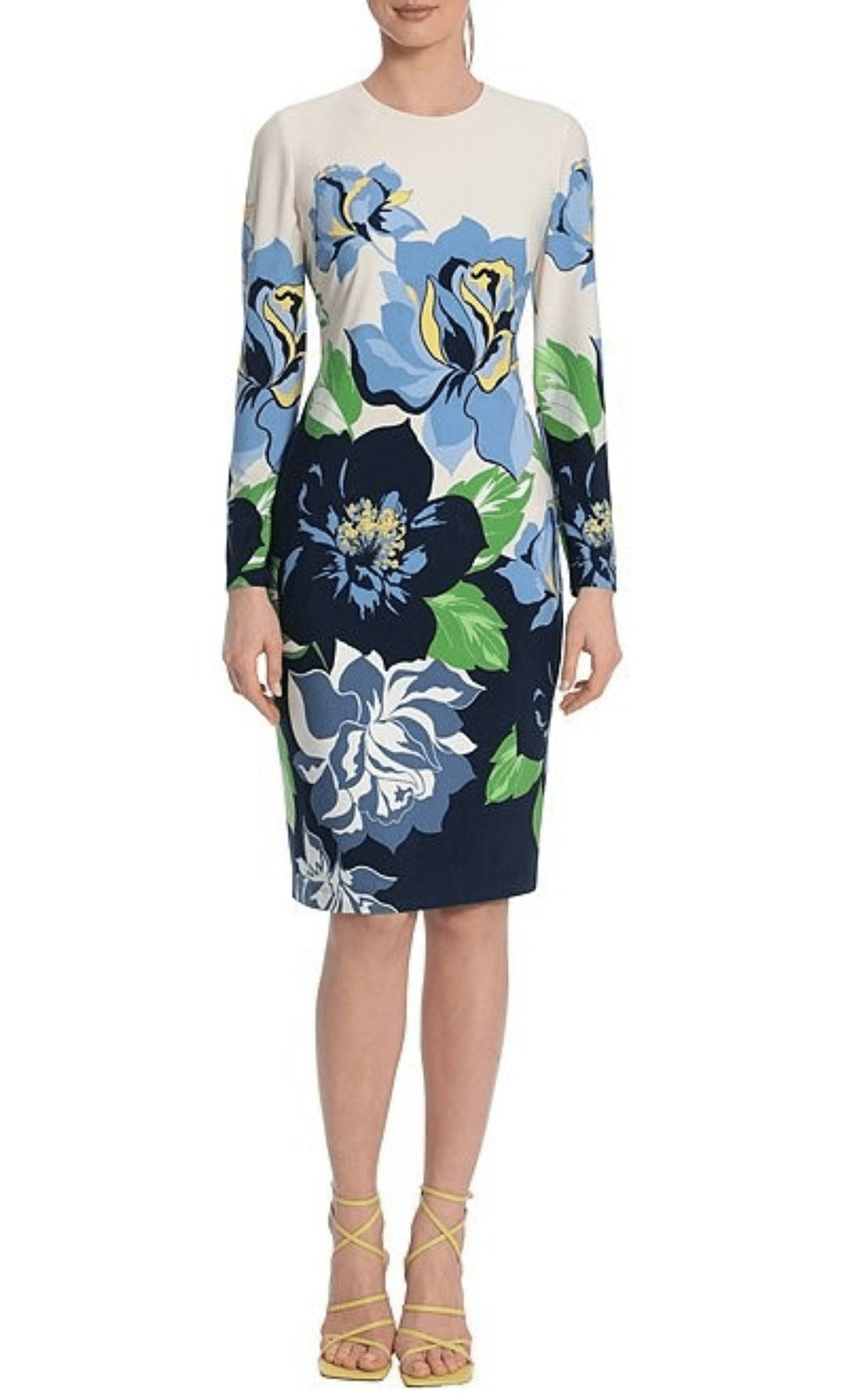 Maggy London G5142M - Floral Long Sleeve Cocktail Dress Maggy London G5142M - Floral Long Sleeve Cocktail Dress