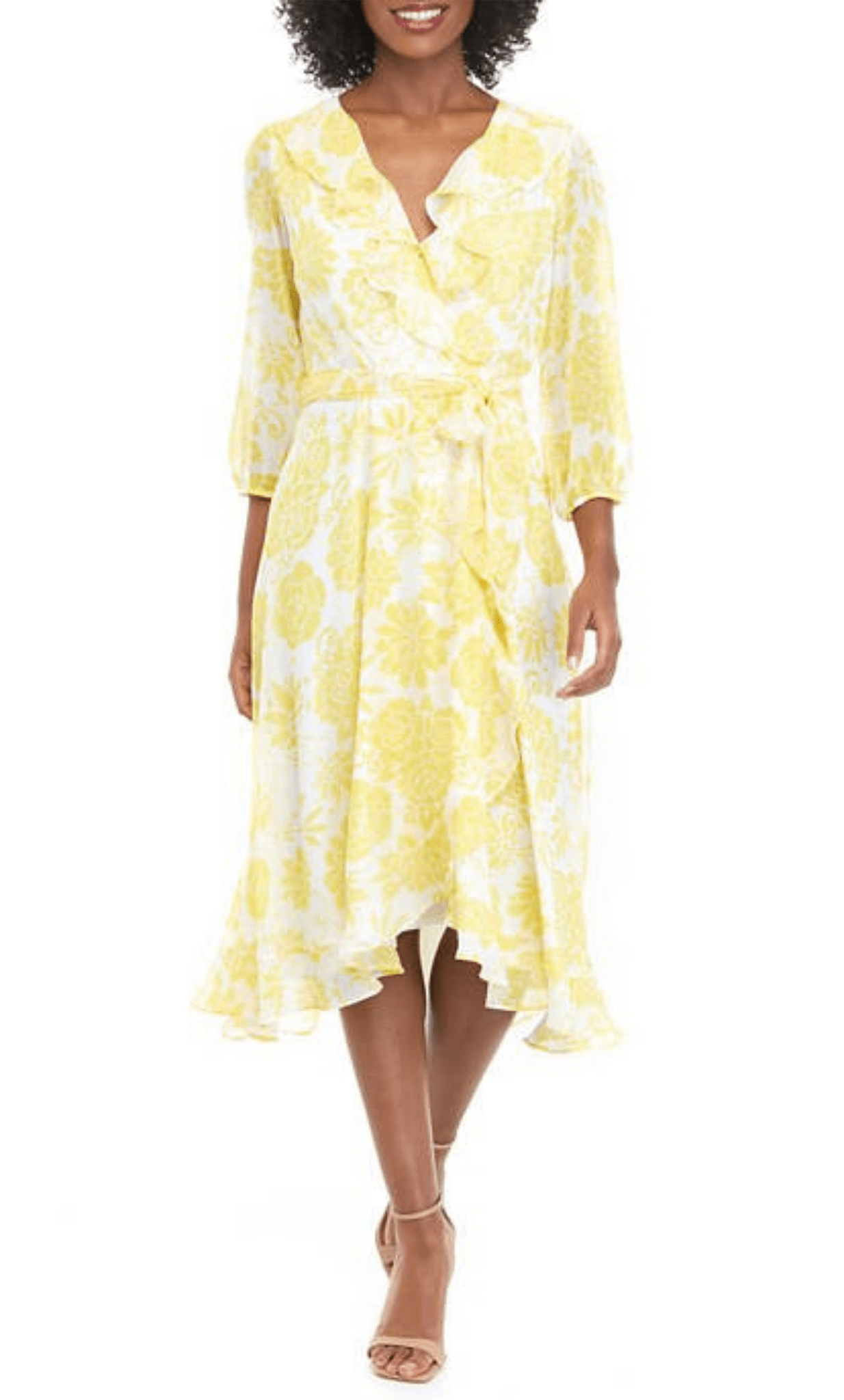 Maison Tara 58399MA - Ruffled V-Neck Floral Cocktail Dress 2 / Ivory Daffodil - Shop Maison Tara Dresses On Couture Candy at CoutureCandy.com Maison Tara 58399MA - Ruffled V-Neck Floral Cocktail Dress 2 / Ivory Daffodil - Shop Maison Tara Dresses On Couture Candy at CoutureCandy.com