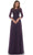 Marsoni by Colors - M238SL Embroidered Bodice Chiffon A-Line Gown Mother of the Bride Dresses 4 / Eggplant