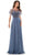 Marsoni by Colors M323 - Illusion Flutter Sleeve Formal Dress Mother of the Bride Dresses 6 / Slate Blue