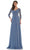 Marsoni by Colors - MV1125 V-Neck A-Line Evening Dress Mother of the Bride Dresses 6 / Slate Blue