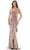 Marsoni by Colors MV1180 - Off Shoulder High Slit Evening Dress Special Occasion Dress 6 / Mink