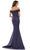 Marsoni by Colors MV1184 - Beaded Off Shoulder Evening Dress with Slit Special Occasion Dress