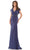 Marsoni by Colors MV1226 - V-Neck Cap Sleeve Mother of the Bride Dress Special Occasion Dress 4 / Navy