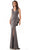 Marsoni by Colors MV1227 - Ruffle Accent Evening Dress Evening Dresses 4 / Charcoal