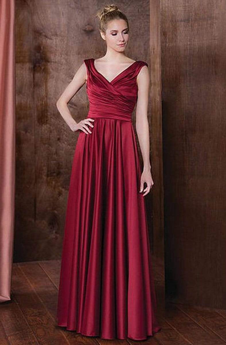 Marsoni by Colors - Ruched V-Neck A-Line Dress M198