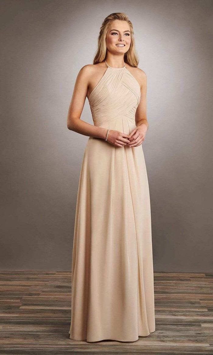Mary's Bridal - Halter Neck Chiffon Sheath Dress MB7057 - 1 pc Champagne In Size 8 Available CCSALE 8 / Champagne