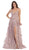 May Queen Bridal - RQ7738 Strappy Appliqued A-Line Dress with Slit Wedding Dresses 2 / Mauve