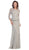 May Queen - Laced Illusion Bateau Peplum Evening Dress Special Occasion Dress M / Silver