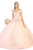May Queen - LK136 Off Shoulder Rose Appliqued Ballgown Quinceanera Dresses 4 / Blush