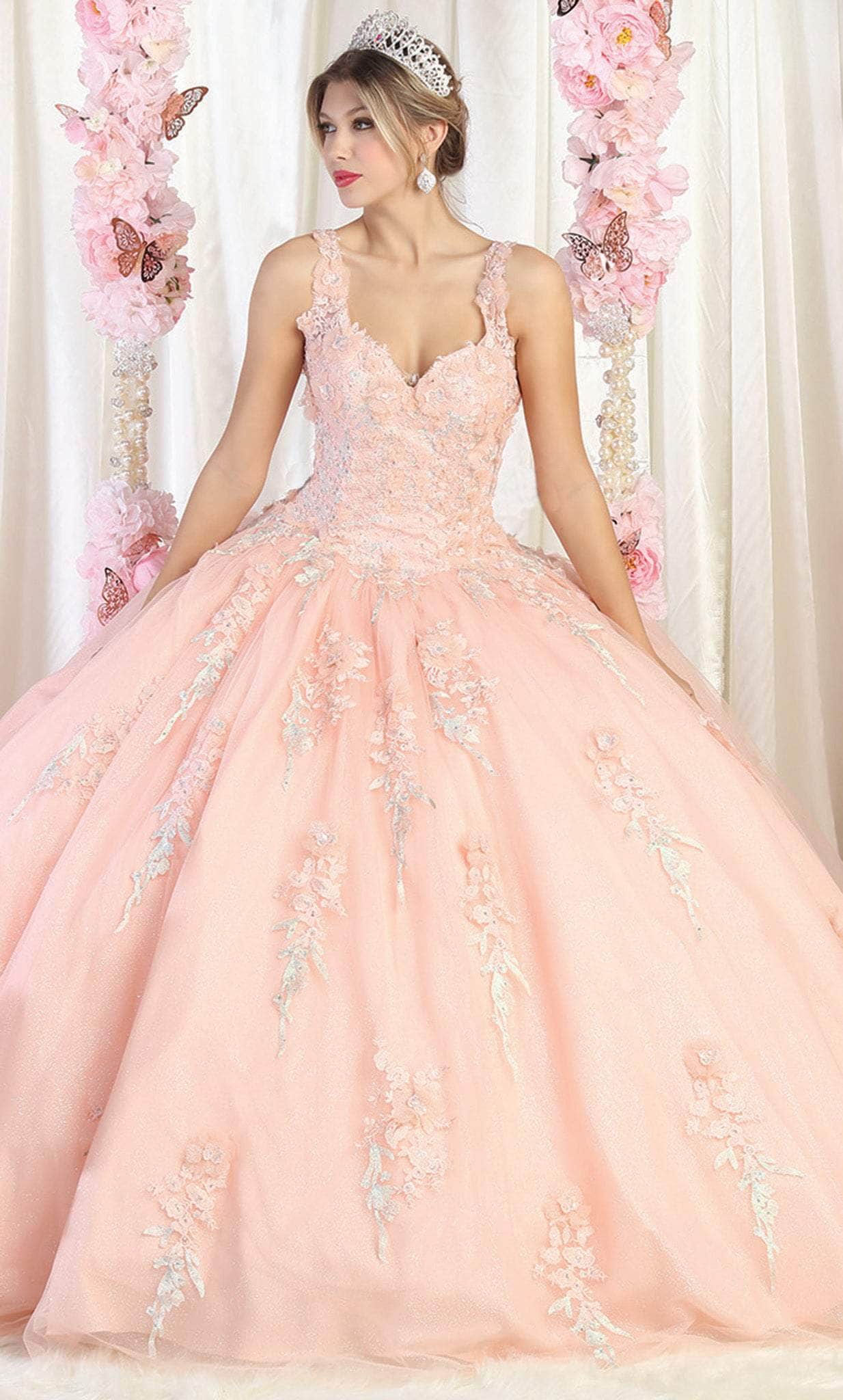 May Queen LK181 - Embroidered Tulle Quinceanera Ballgown Couture Candy May Queen LK181 - Embroidered Tulle Quinceanera Ballgown Couture Candy