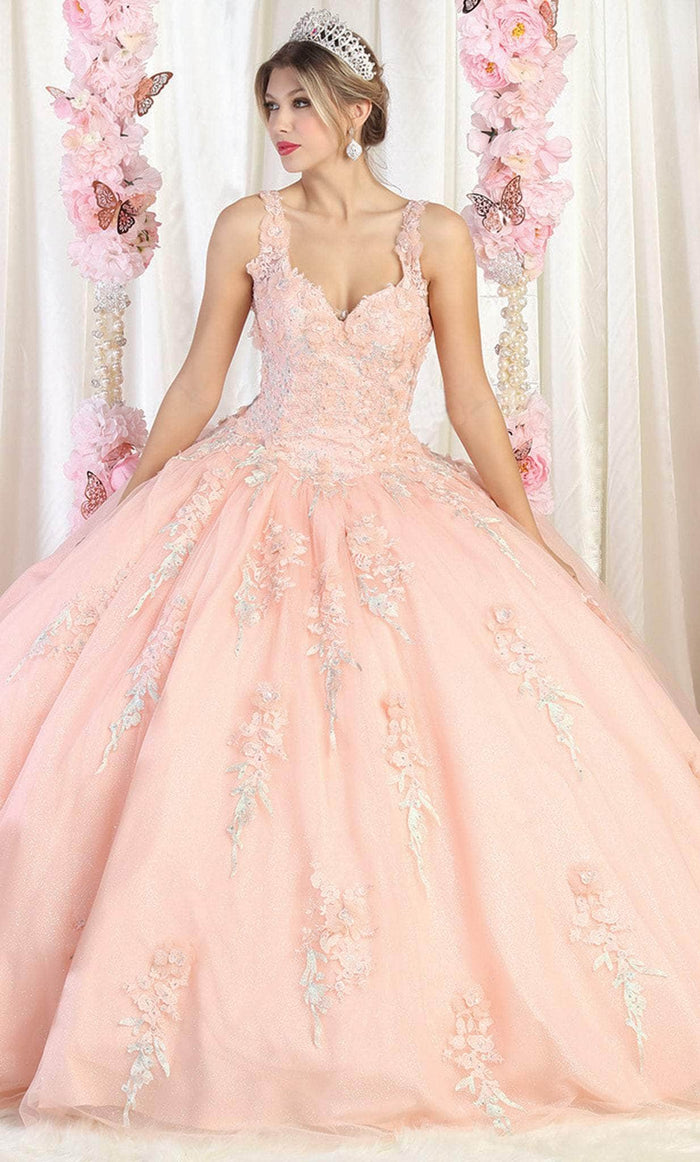 May Queen LK181 - Embroidered Tulle Quinceanera Ballgown Quinceanera Dresses 4 / Blush