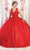 May Queen LK195 - Floral Quinceanera Ballgown Ball Gowns 4 / Red