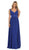 May Queen - MQ1225B Sleeveless Plunging Interweaved Prom Gown Special Occasion Dress 22 / Royal-Blue