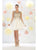 May Queen - MQ1417 Gold Embroidered V-neck A-line Dress Homecoming Dresses 4 / Ivory