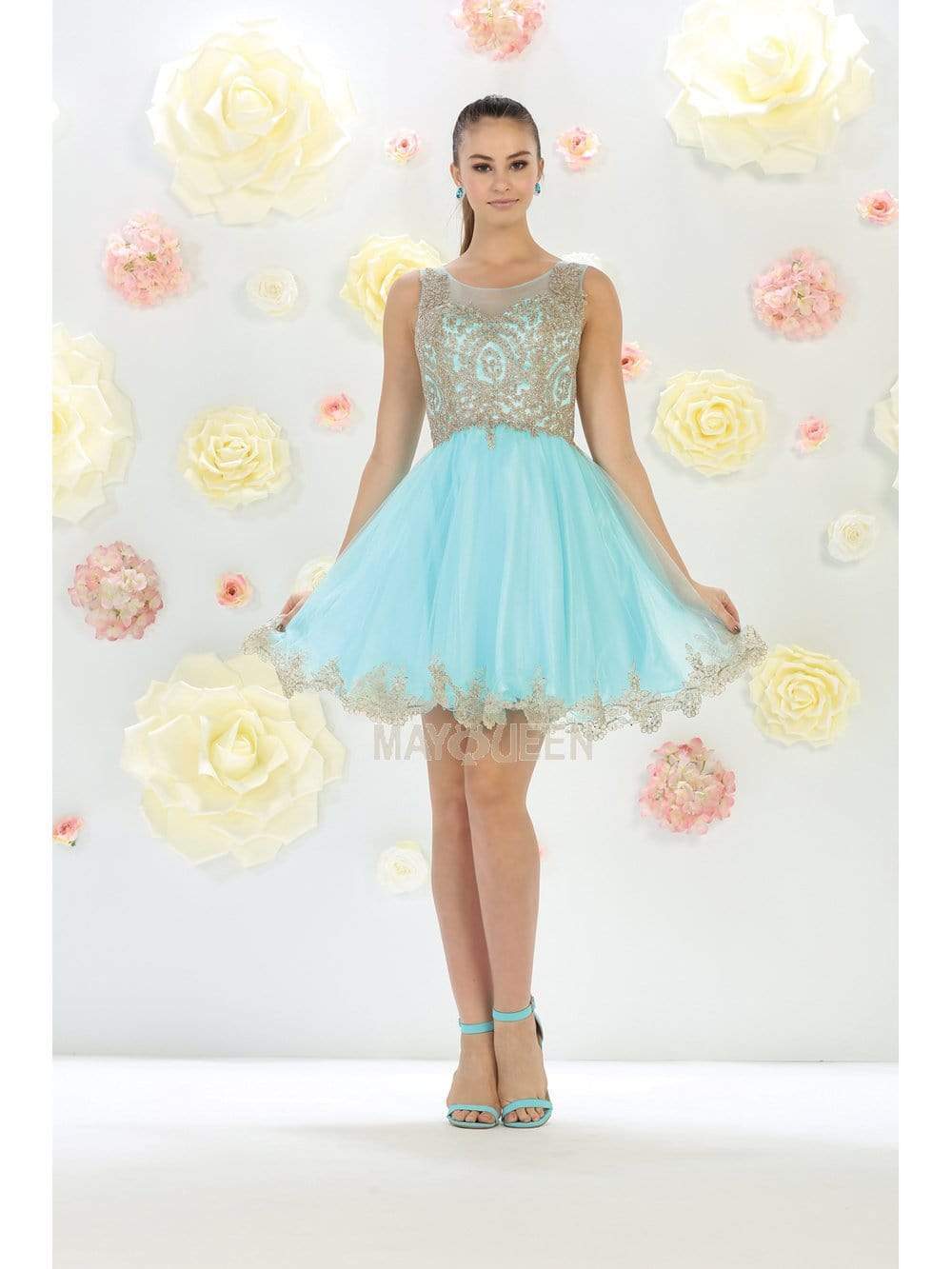 aqua homecoming dress May Queen